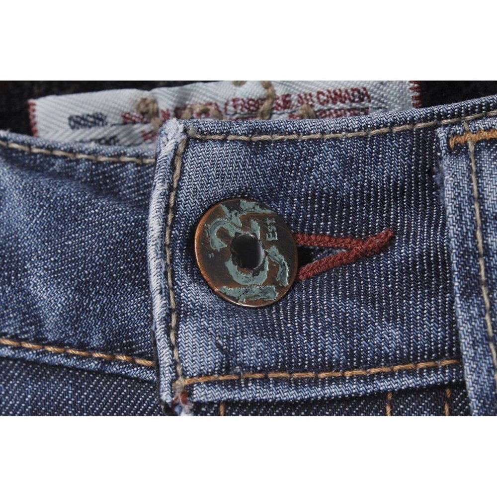 1921 WESTERN GLOVE WORKS Medium Wash Whisker Detail Slim Leg Jeans Size 24/0 - Picture 3 of 5